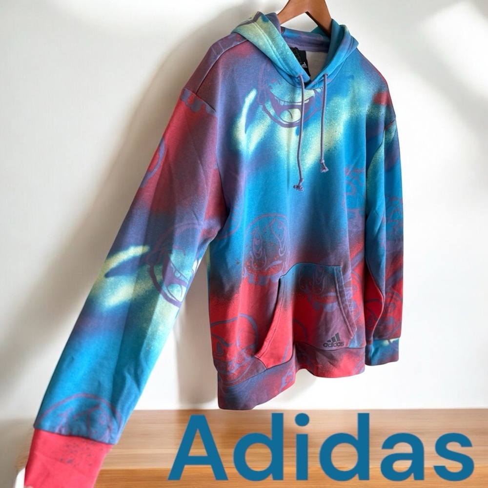 adidas Multicolor Blue Red Gradient Hoodie